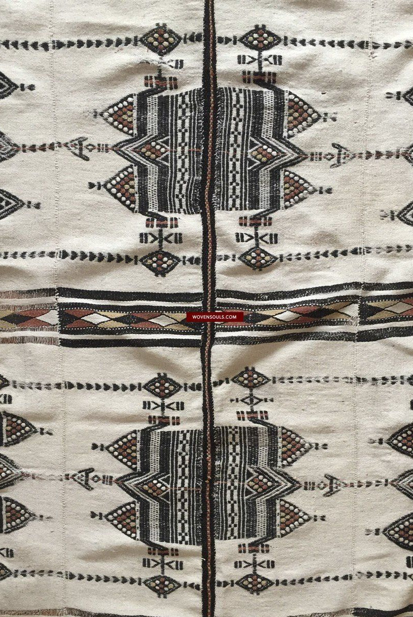 1014 Vintage Fulani Woven Blanket Textile - African Weaving-WOVENSOULS-Antique-Vintage-Textiles-Art-Decor