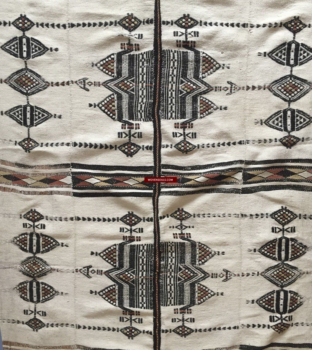 1014 Vintage Fulani Woven Blanket Textile - African Weaving-WOVENSOULS-Antique-Vintage-Textiles-Art-Decor