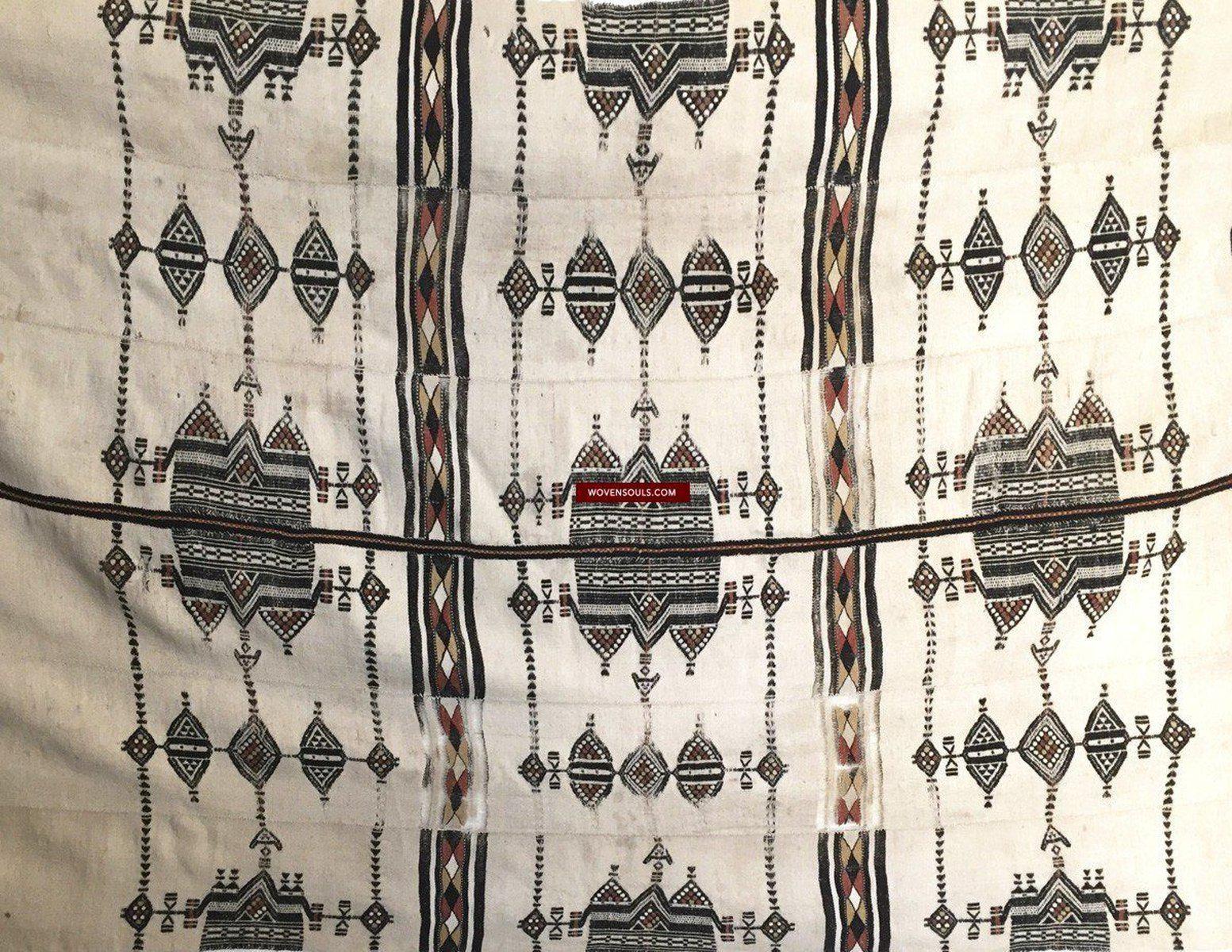 1014 Vintage Fulani Woven Blanket Textile - African Weaving-WOVENSOULS-Antique-Vintage-Textiles-Art-Decor