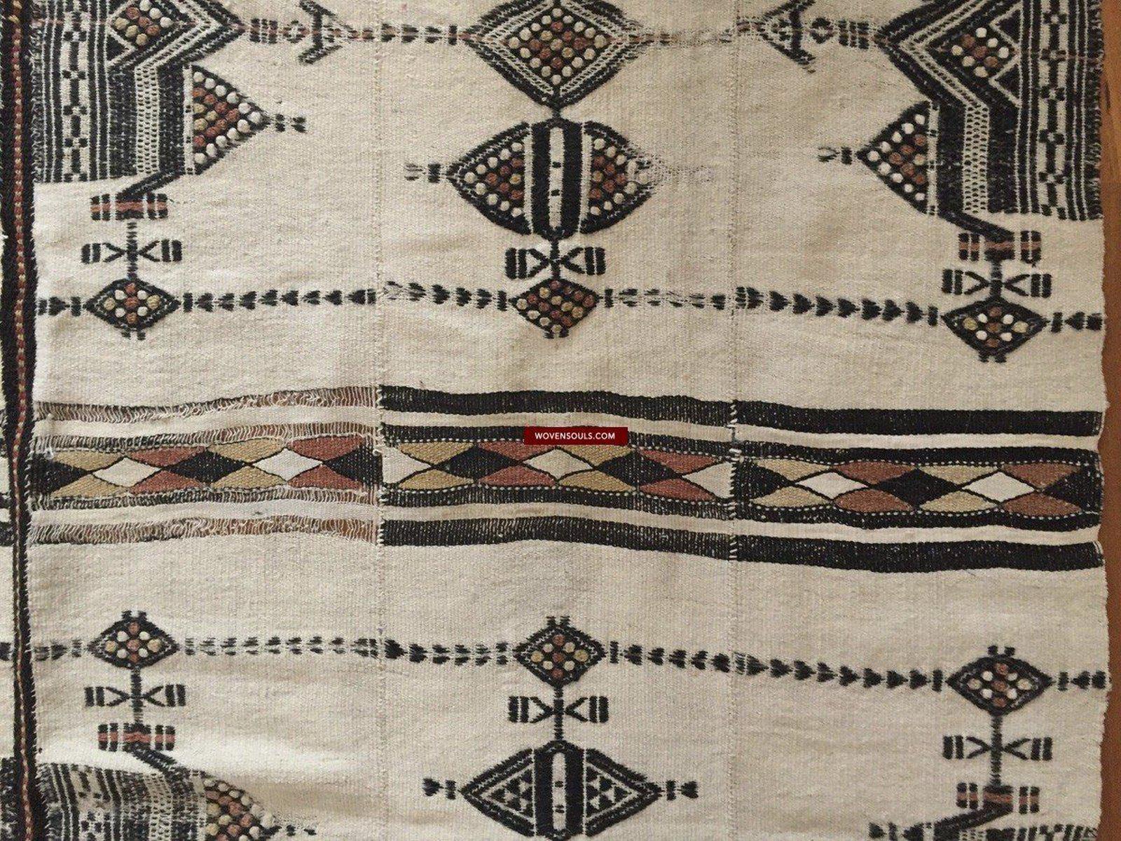 1014 Vintage Fulani Woven Blanket Textile - African Weaving-WOVENSOULS-Antique-Vintage-Textiles-Art-Decor