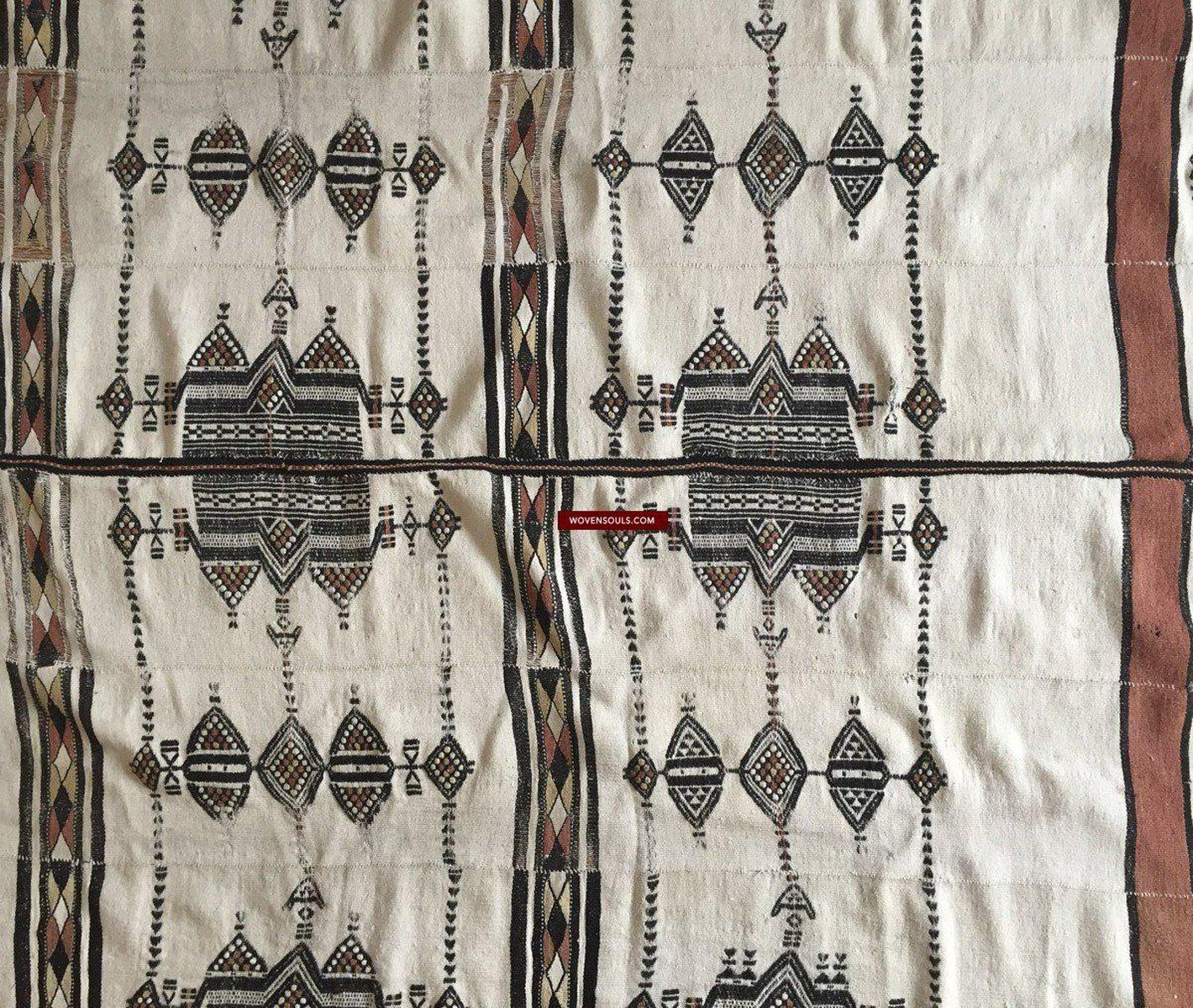 1014 Vintage Fulani Woven Blanket Textile - African Weaving-WOVENSOULS-Antique-Vintage-Textiles-Art-Decor