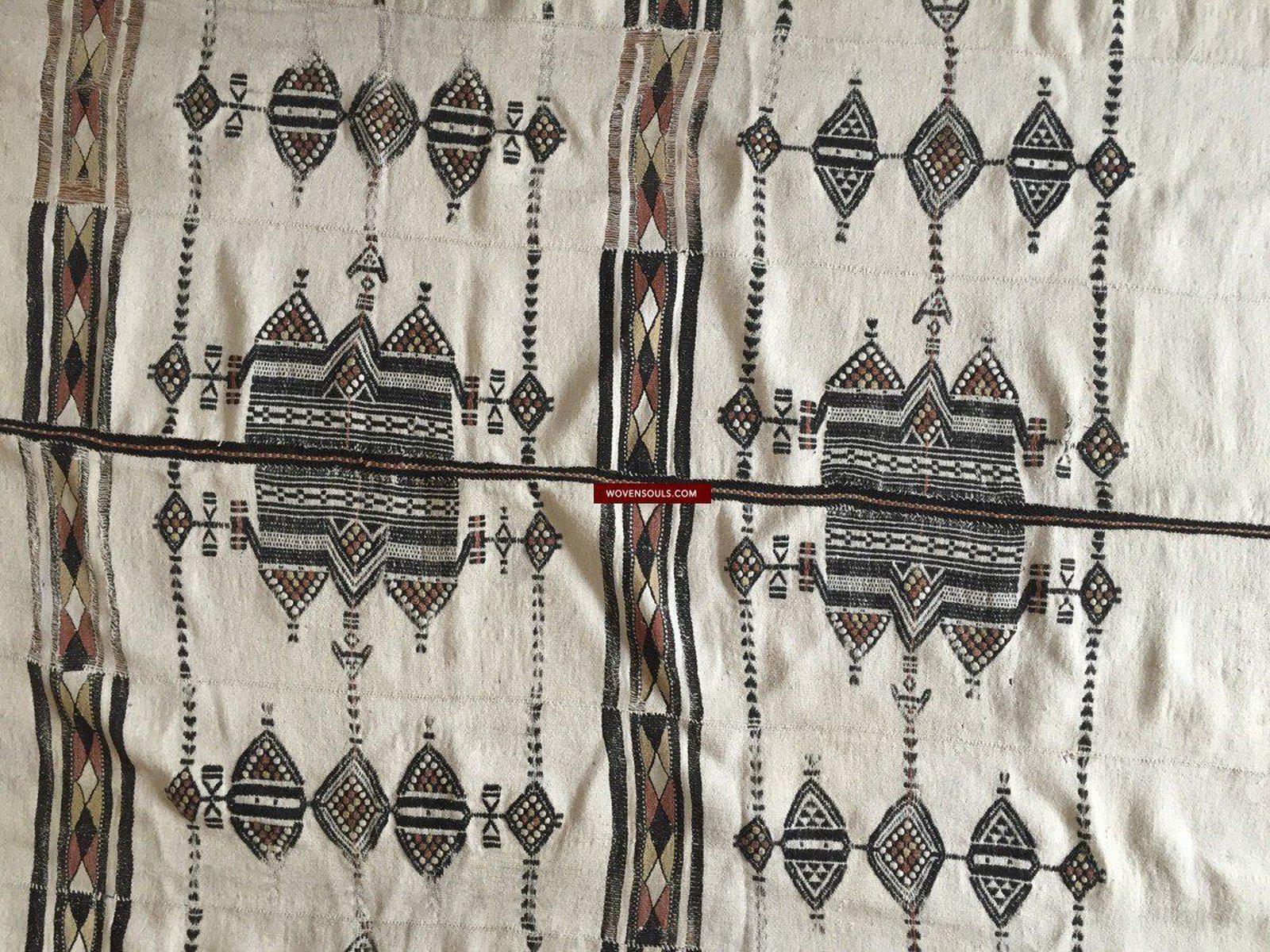 1014 Vintage Fulani Woven Blanket Textile - African Weaving-WOVENSOULS-Antique-Vintage-Textiles-Art-Decor