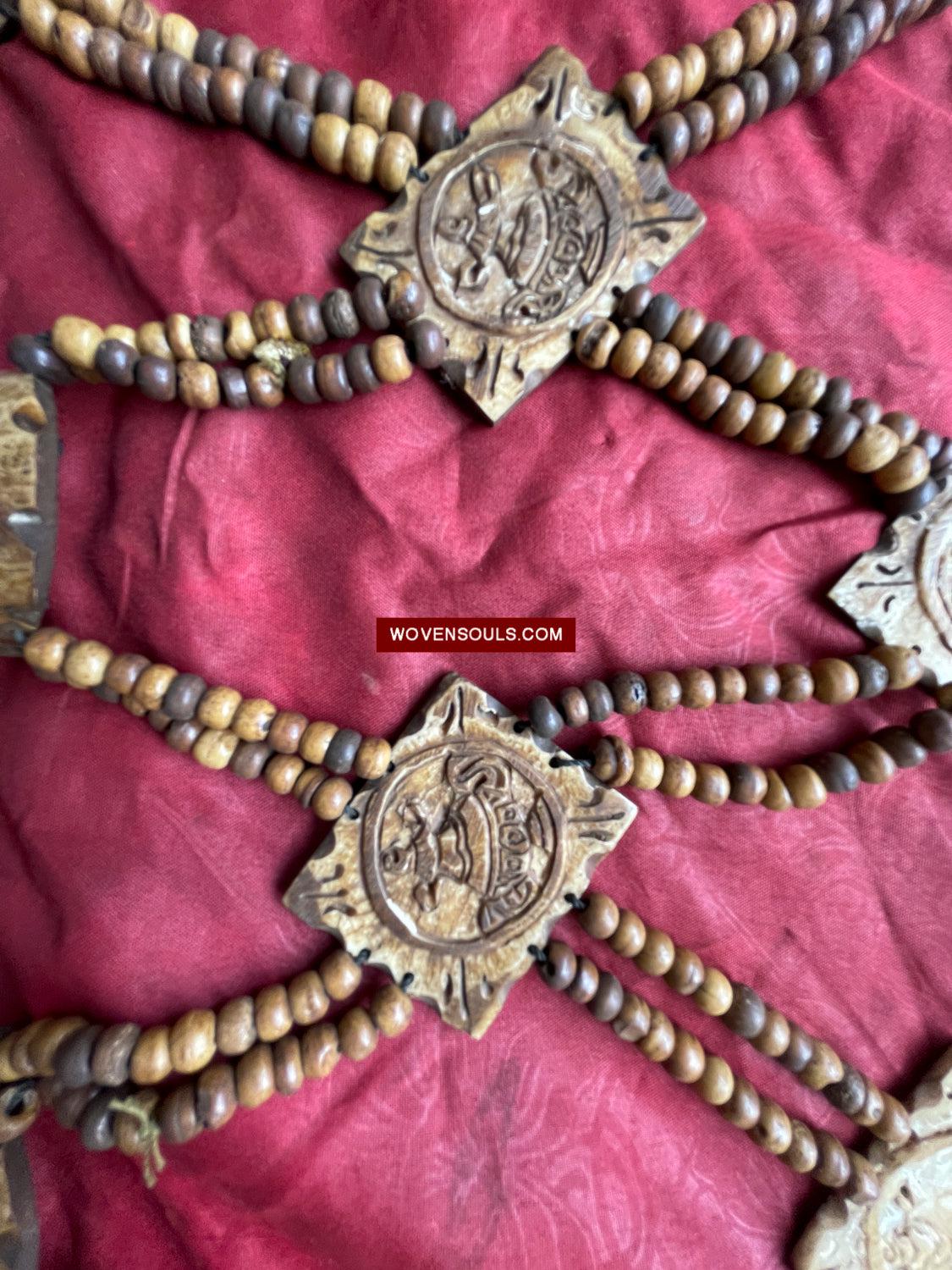 1015 SOLD - Antique Tantric Buddhist Head Priest's Ceremonial Costume - Carved Bone-WOVENSOULS Antique Textiles & Art Gallery