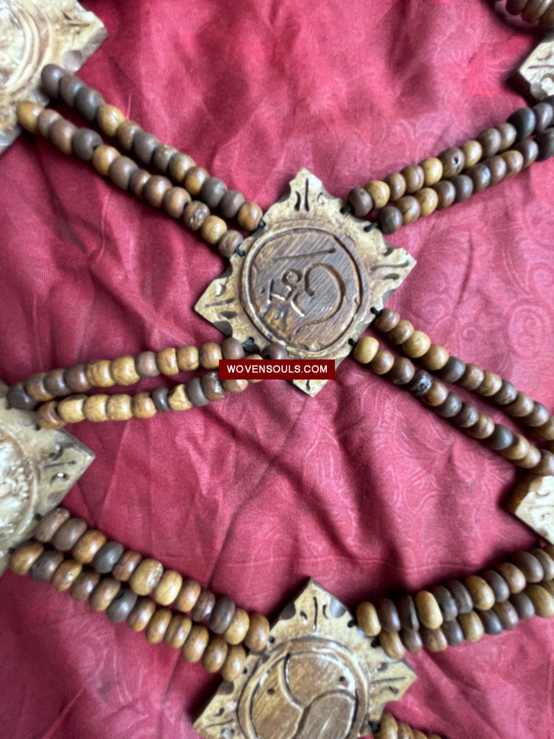 1015 SOLD - Antique Tantric Buddhist Head Priest's Ceremonial Costume - Carved Bone-WOVENSOULS Antique Textiles & Art Gallery