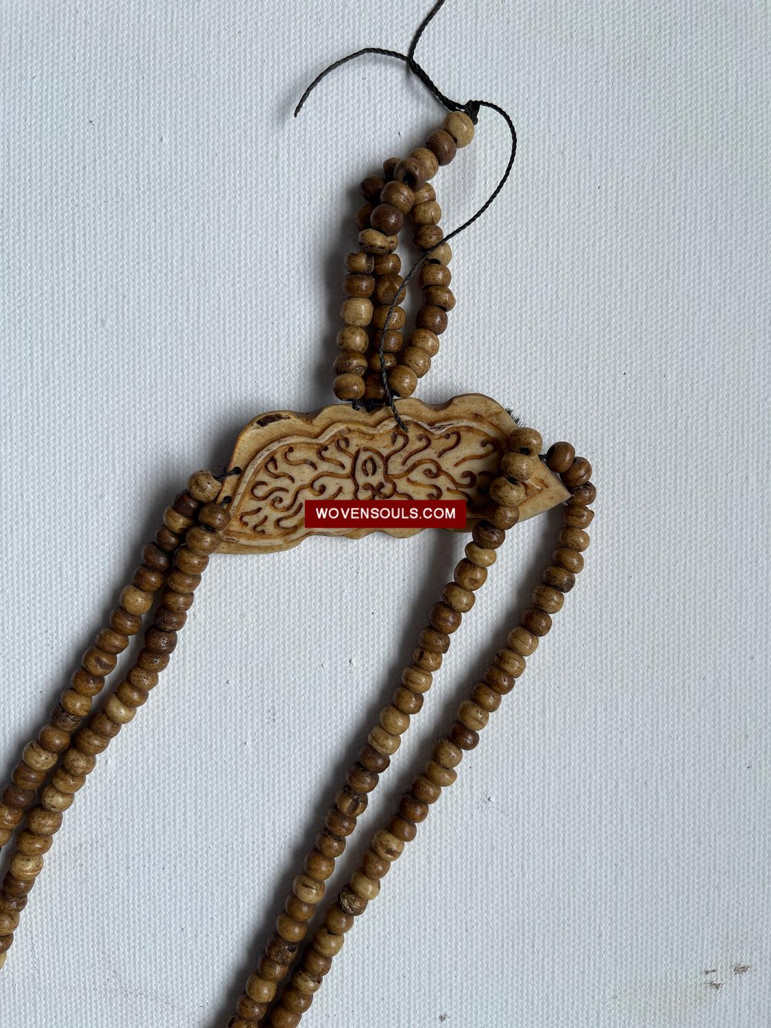 1015 SOLD - Antique Tantric Buddhist Head Priest's Ceremonial Costume - Carved Bone-WOVENSOULS Antique Textiles & Art Gallery