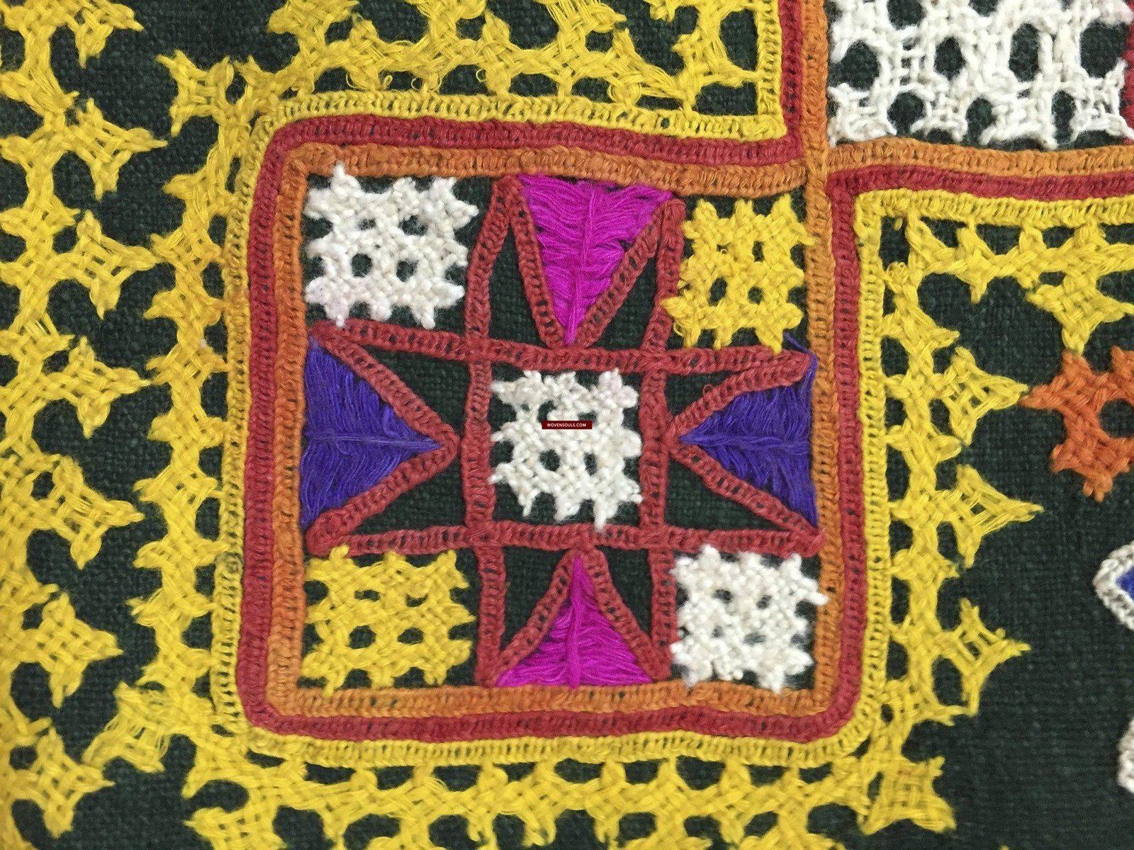 1019 Vintage Textile Cradle Cloth - Masterpiece Embroidery Textile Art from Gujarat-WOVENSOULS-Antique-Vintage-Textiles-Art-Decor