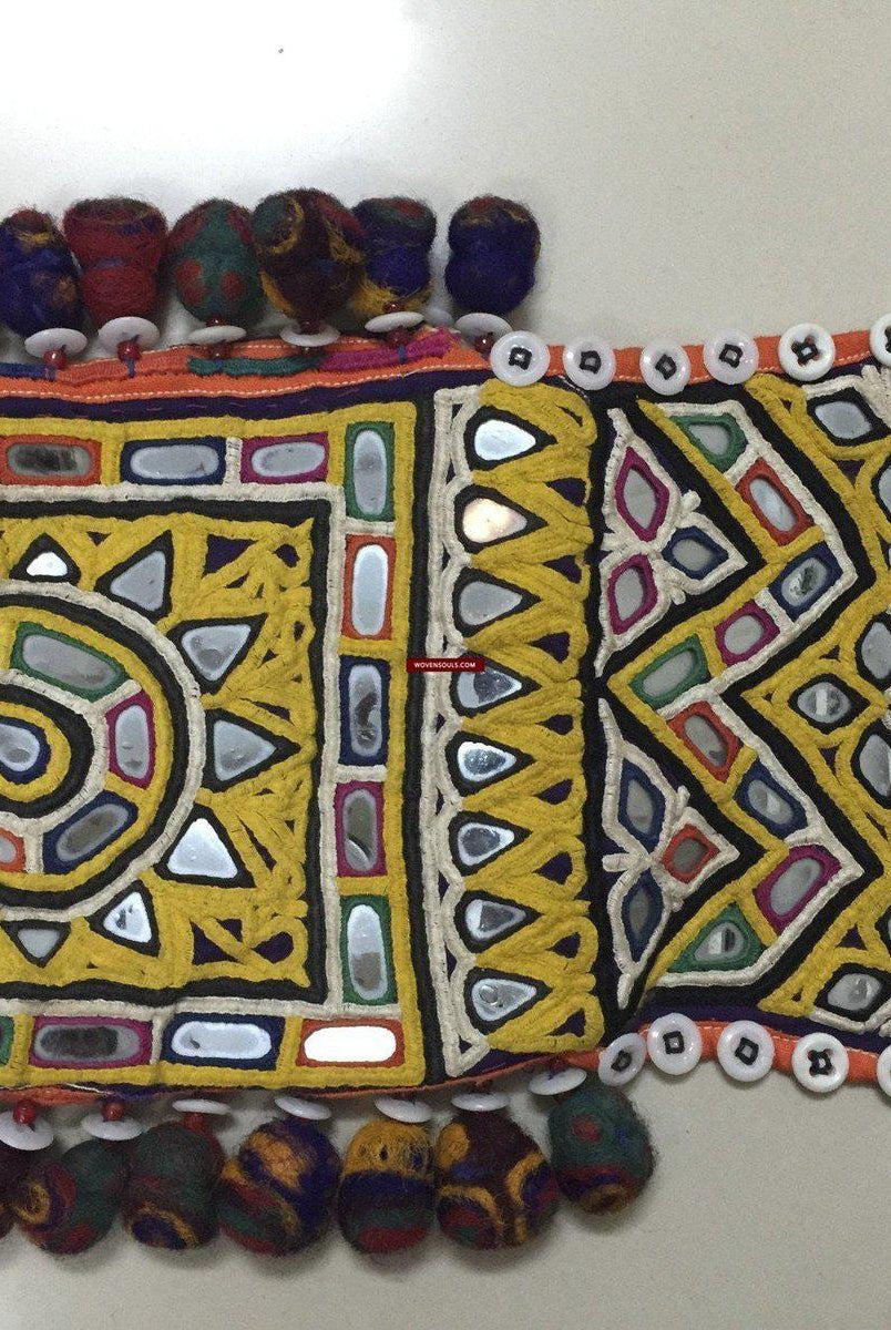 1027 SOLD - Vintage Rabari Embroidery Purse Textile Art-WOVENSOULS-Antique-Vintage-Textiles-Art-Decor