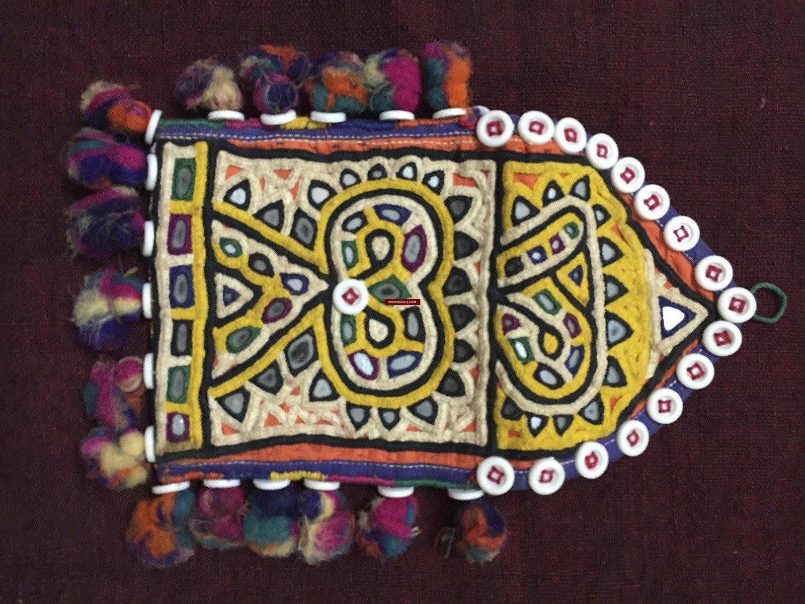 1028 Vintage Rabari Embroidered Purse Wallet Bag-WOVENSOULS-Antique-Vintage-Textiles-Art-Decor
