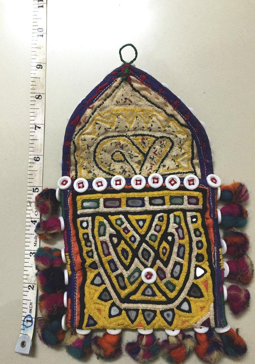 1028 Vintage Rabari Embroidered Purse Wallet Bag-WOVENSOULS-Antique-Vintage-Textiles-Art-Decor