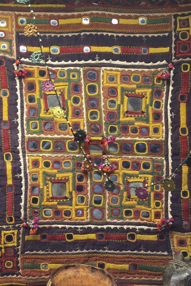1035 SOLD Superb Antique Banjara Chaakla Wall Decor-WOVENSOULS-Antique-Vintage-Textiles-Art-Decor