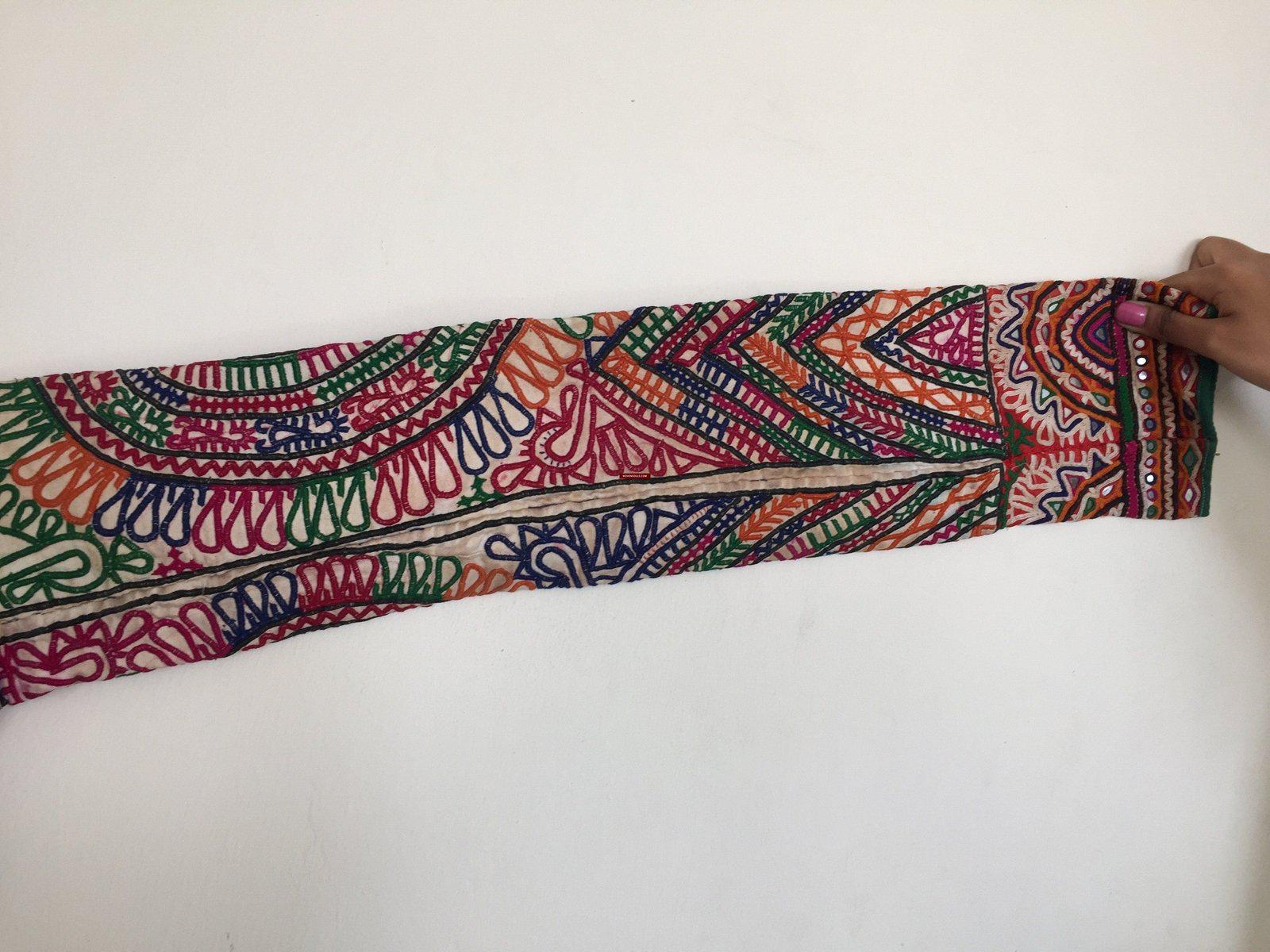 1039 Section of a Groom's Kediyu - Vintage Rabari Textile Embroidery-WOVENSOULS-Antique-Vintage-Textiles-Art-Decor