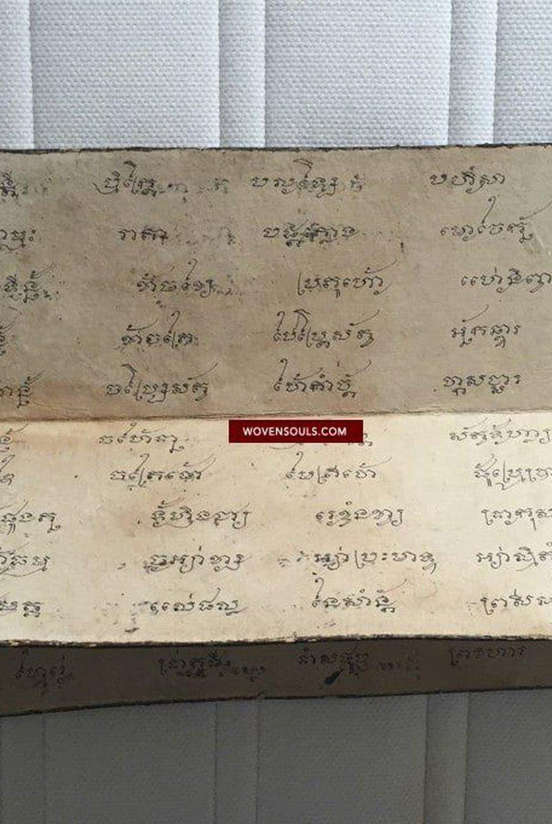 1045 Illuminated Buddhist Thai Manuscript Phra Malai with Paintings - 1800s-WOVENSOULS-Antique-Vintage-Textiles-Art-Decor