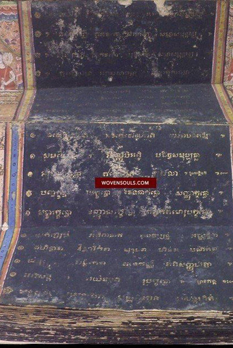 1045 Illuminated Buddhist Thai Manuscript Phra Malai with Paintings - 1800s-WOVENSOULS-Antique-Vintage-Textiles-Art-Decor