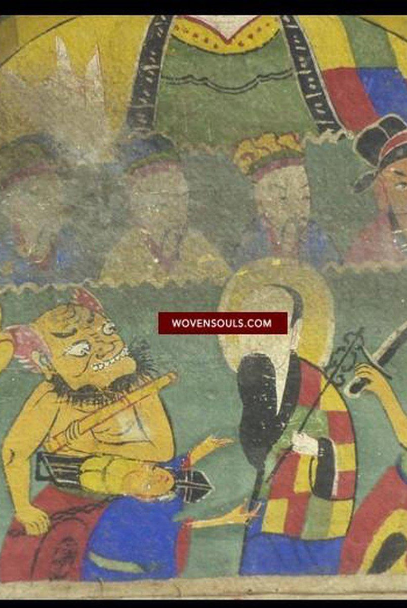 1046 Rare rouleau de peinture Yao de cérémonie antique-WOVENSOULS-Antique-Vintage-Textiles-Art-Décor