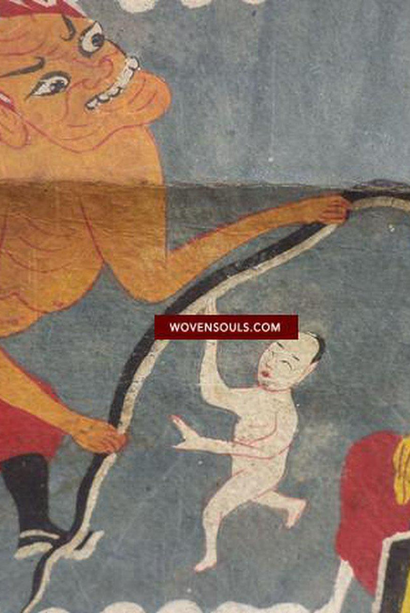 1047 Rare rouleau de peinture de cérémonie Yao-WOVENSOULS-Antique-Vintage-Textiles-Art-Décor
