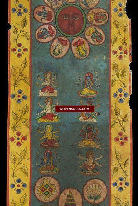 1053 Antique Astrology Scroll Sanskrit Manuscript - Janam Patri-WOVENSOULS-Antique-Vintage-Textiles-Art-Decor