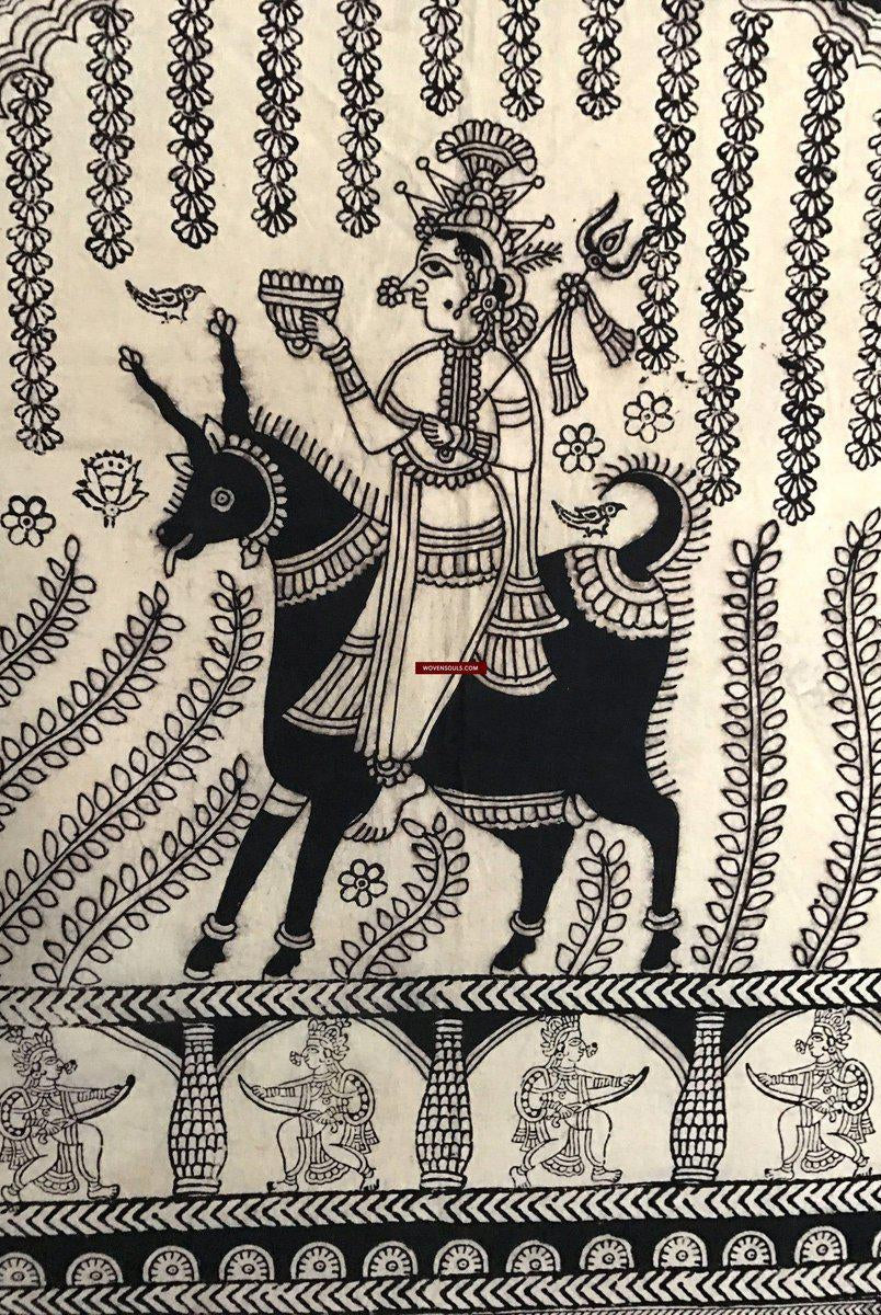 1055 Rosso Mata Ni Pachedi Kalamkari Pittura-WOVENSOULS-Arredamento artistico-tessile-vintage-antico