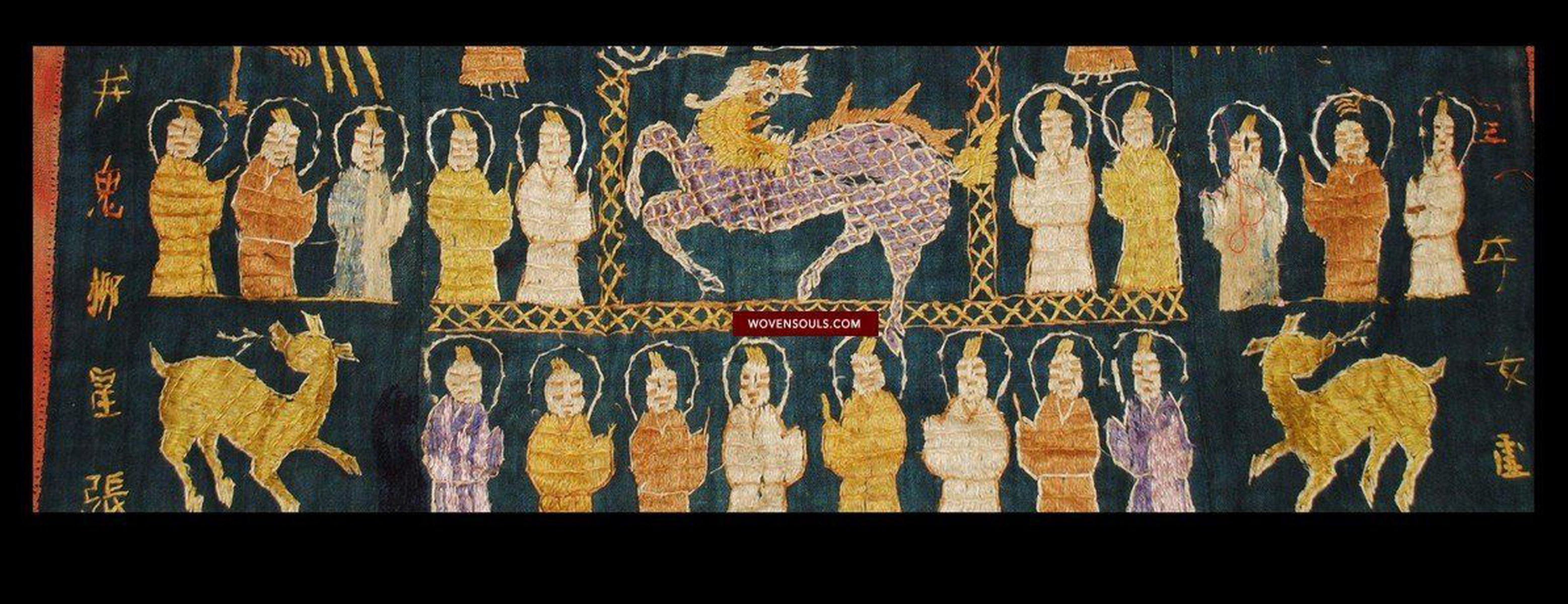 1057 Antique Dragon Yao Shaman Robe with Silk Floss Embroidery-WOVENSOULS-Antique-Vintage-Textiles-Art-Decor