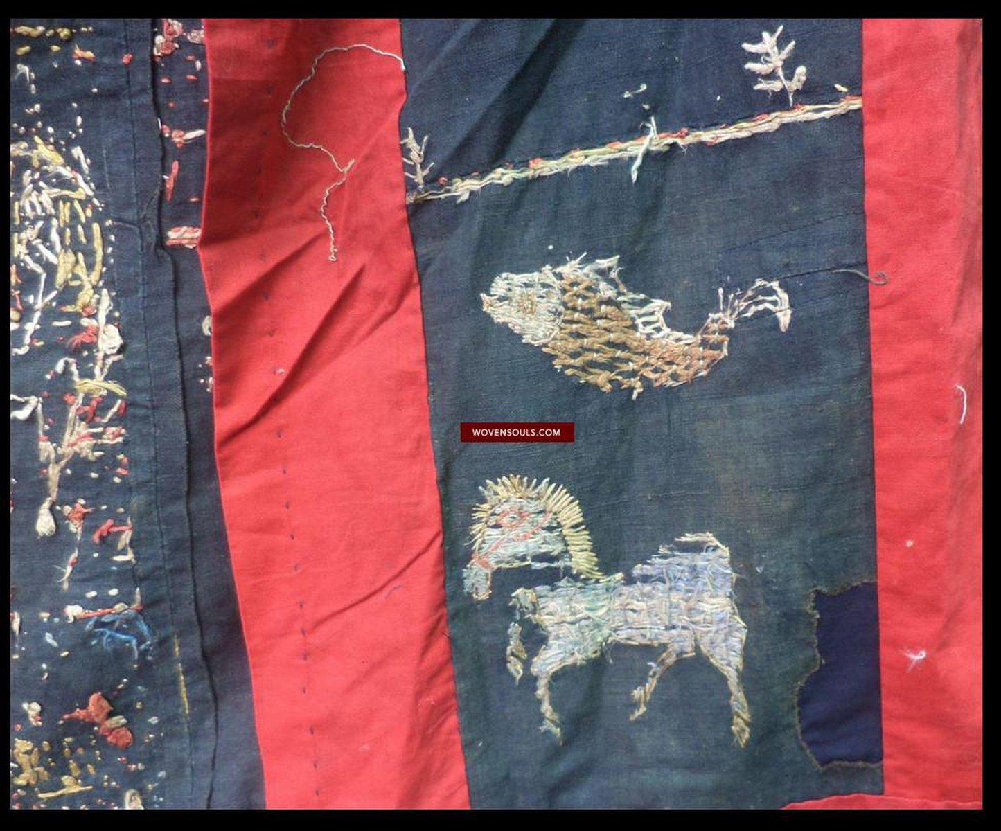 1059 Antique Yao Shaman Dragon Robe-WOVENSOULS-Antique-Vintage-Textiles-Art-Decor