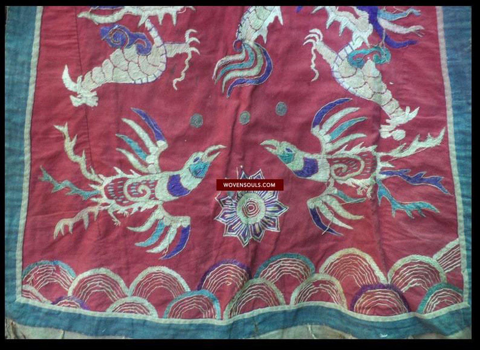 1060 Antique Embroidered Yao Shaman Robe-WOVENSOULS-Antique-Vintage-Textiles-Art-Decor