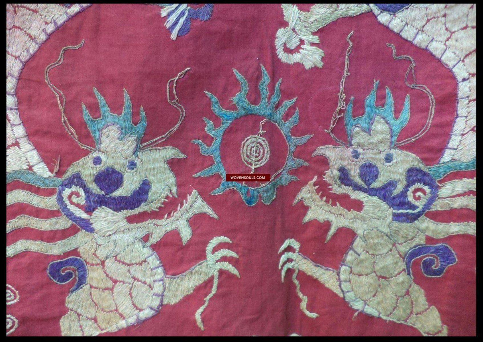 1060 Antique Embroidered Yao Shaman Robe-WOVENSOULS-Antique-Vintage-Textiles-Art-Decor