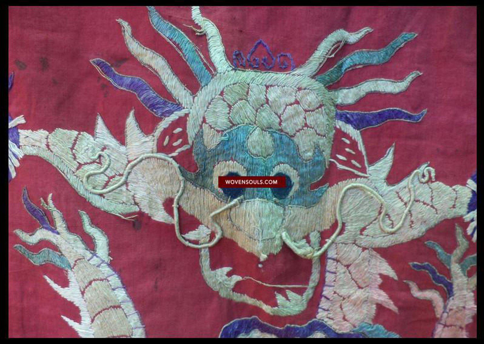 1060 Antique Embroidered Yao Shaman Robe-WOVENSOULS-Antique-Vintage-Textiles-Art-Decor