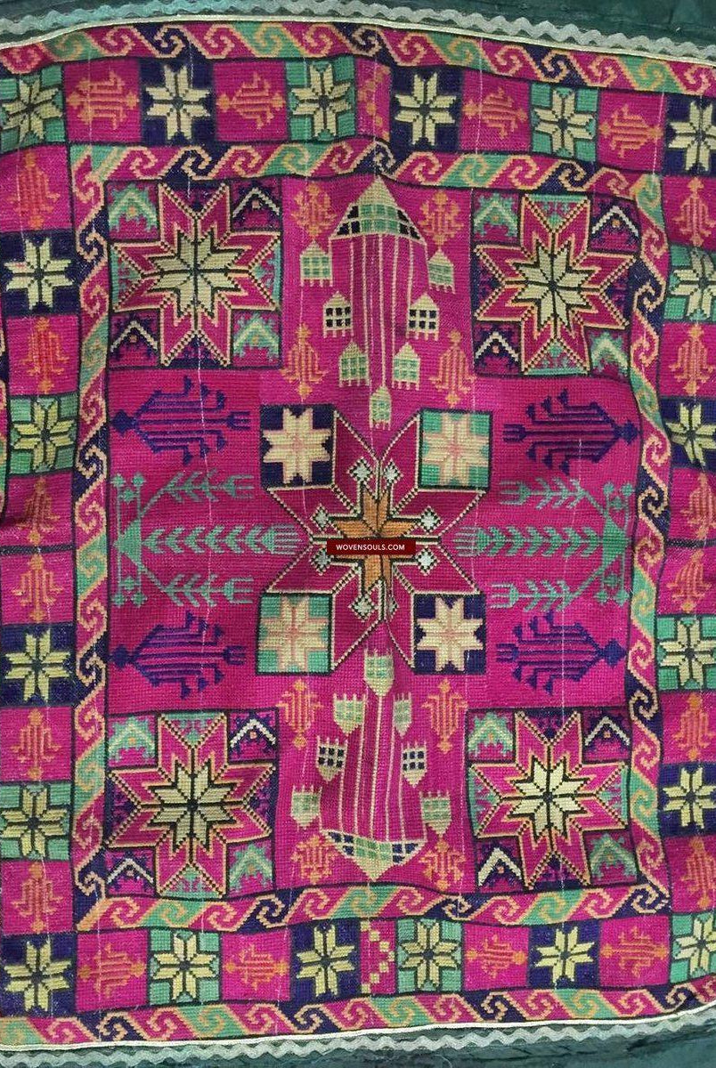 1061 SOLD Old Pathan Embroidery Textile Art-WOVENSOULS-Antique-Vintage-Textiles-Art-Decor