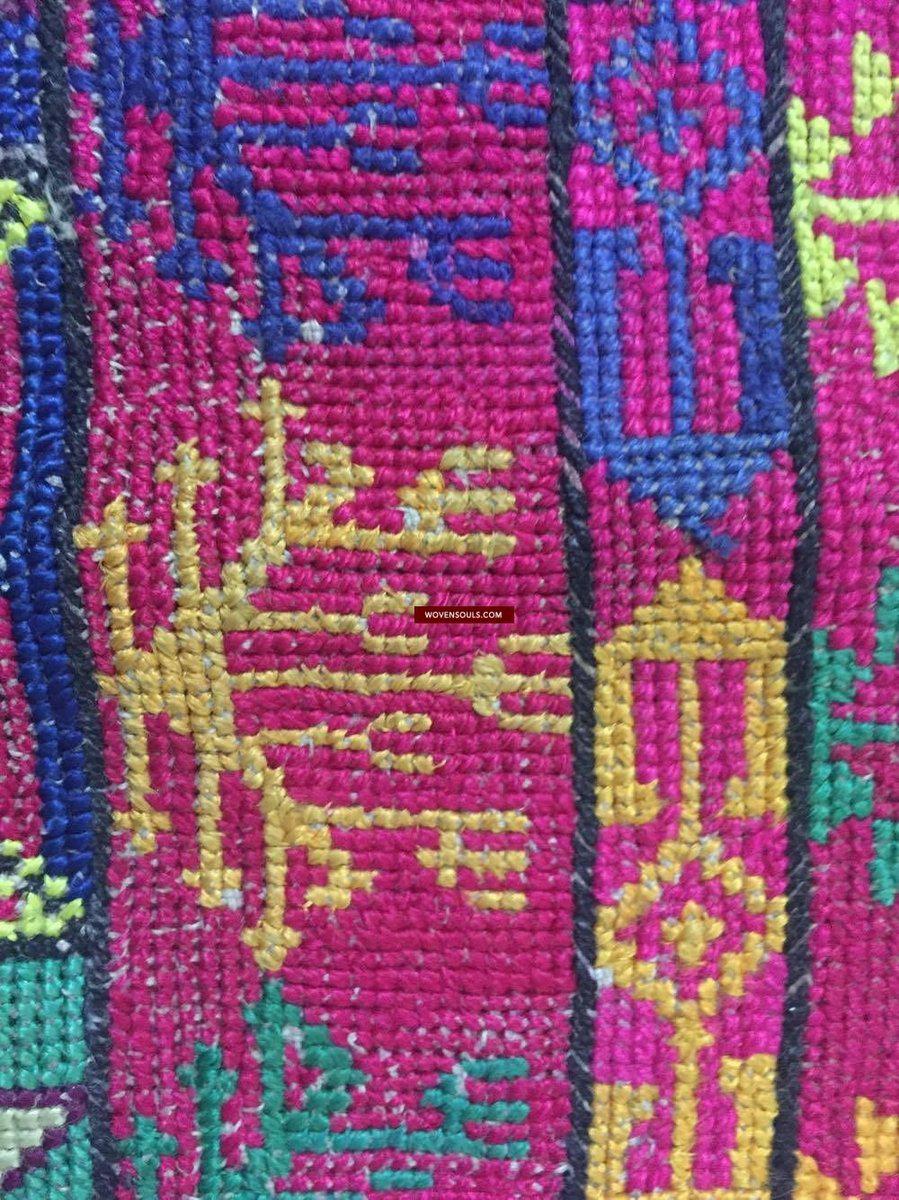 1062 SOLD Rare Vintage Pathan Embroidery-WOVENSOULS-Antique-Vintage-Textiles-Art-Decor