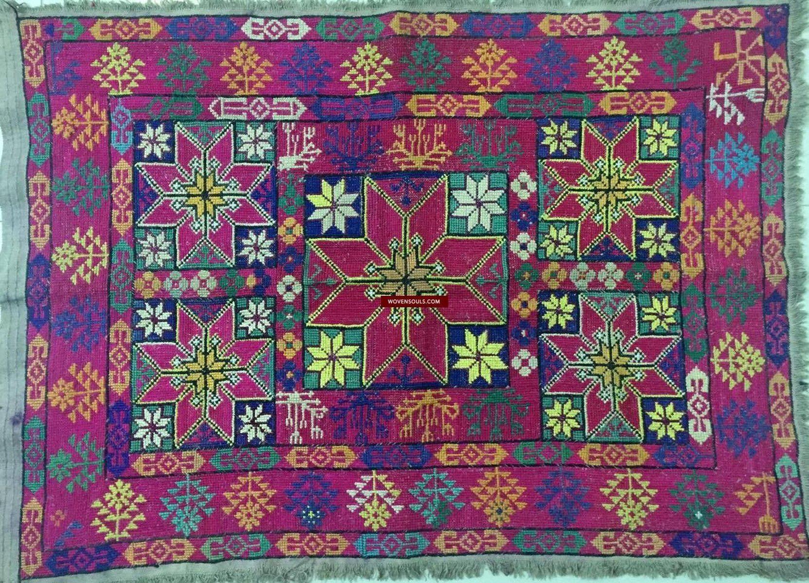 1062 SOLD Rare Vintage Pathan Embroidery-WOVENSOULS-Antique-Vintage-Textiles-Art-Decor