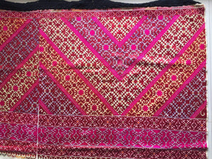 1064 Antique Bridal Shawl with Likni Embroidery from Swat Valley-WOVENSOULS-Antique-Vintage-Textiles-Art-Decor