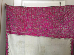 1066 Outstanding Antique Bridal Shawl from Swat Valley with Likni work-WOVENSOULS-Antique-Vintage-Textiles-Art-Decor