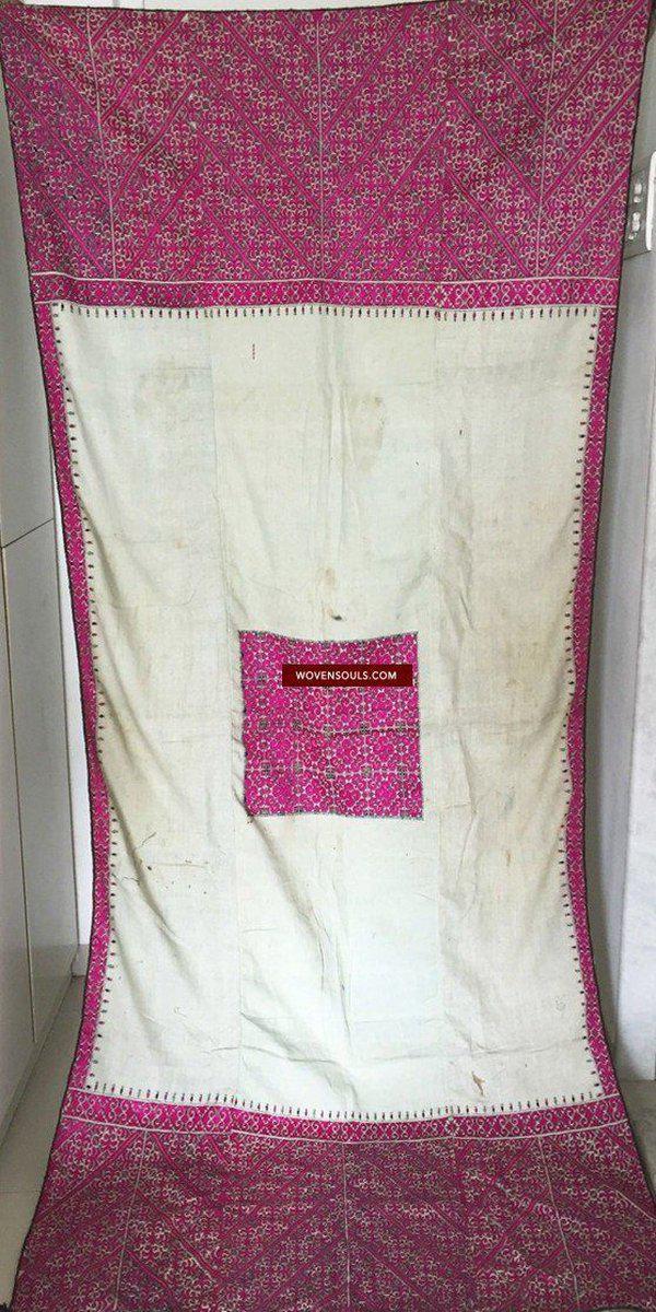 1066 Outstanding Antique Bridal Shawl from Swat Valley with Likni work-WOVENSOULS-Antique-Vintage-Textiles-Art-Decor
