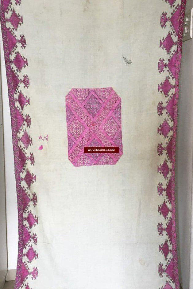 1068 Bridal Shawl from Swat Valley with Likni work-WOVENSOULS-Antique-Vintage-Textiles-Art-Decor