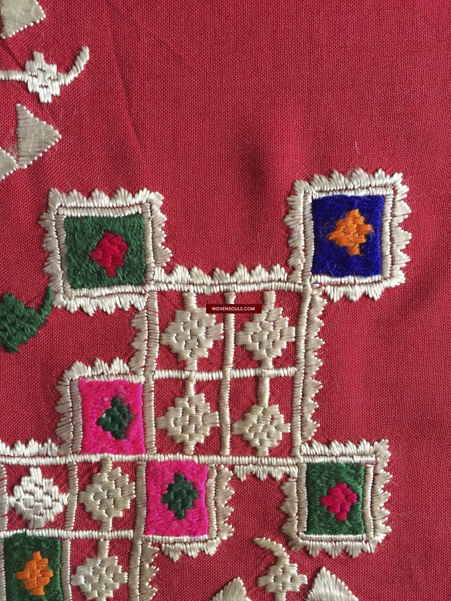 1070 Vintage Double Sided Palindrome Embroidery - Ceremonial Textile of Afghan Shia Community-WOVENSOULS-Antique-Vintage-Textiles-Art-Decor