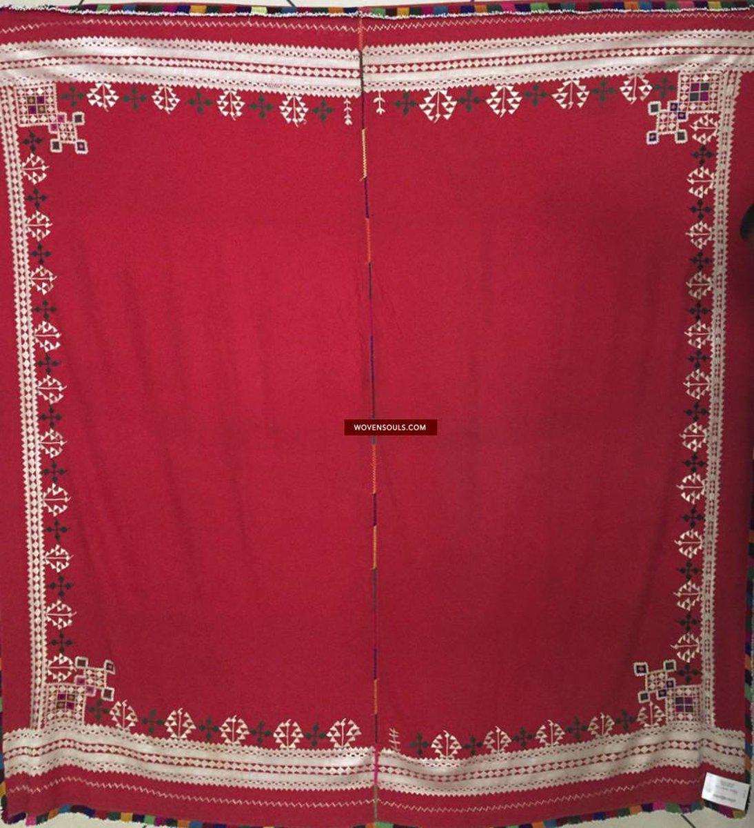 1070 Vintage Double Sided Palindrome Embroidery - Ceremonial Textile of Afghan Shia Community-WOVENSOULS-Antique-Vintage-Textiles-Art-Decor