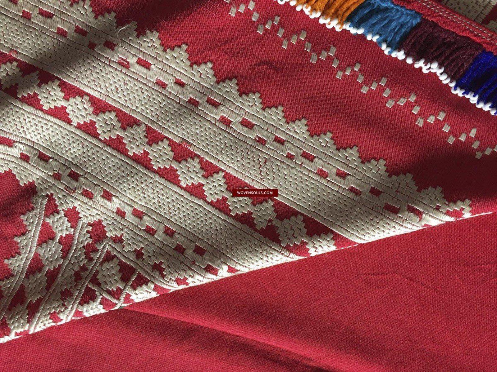 1070 Vintage Double Sided Palindrome Embroidery - Ceremonial Textile of Afghan Shia Community-WOVENSOULS-Antique-Vintage-Textiles-Art-Decor