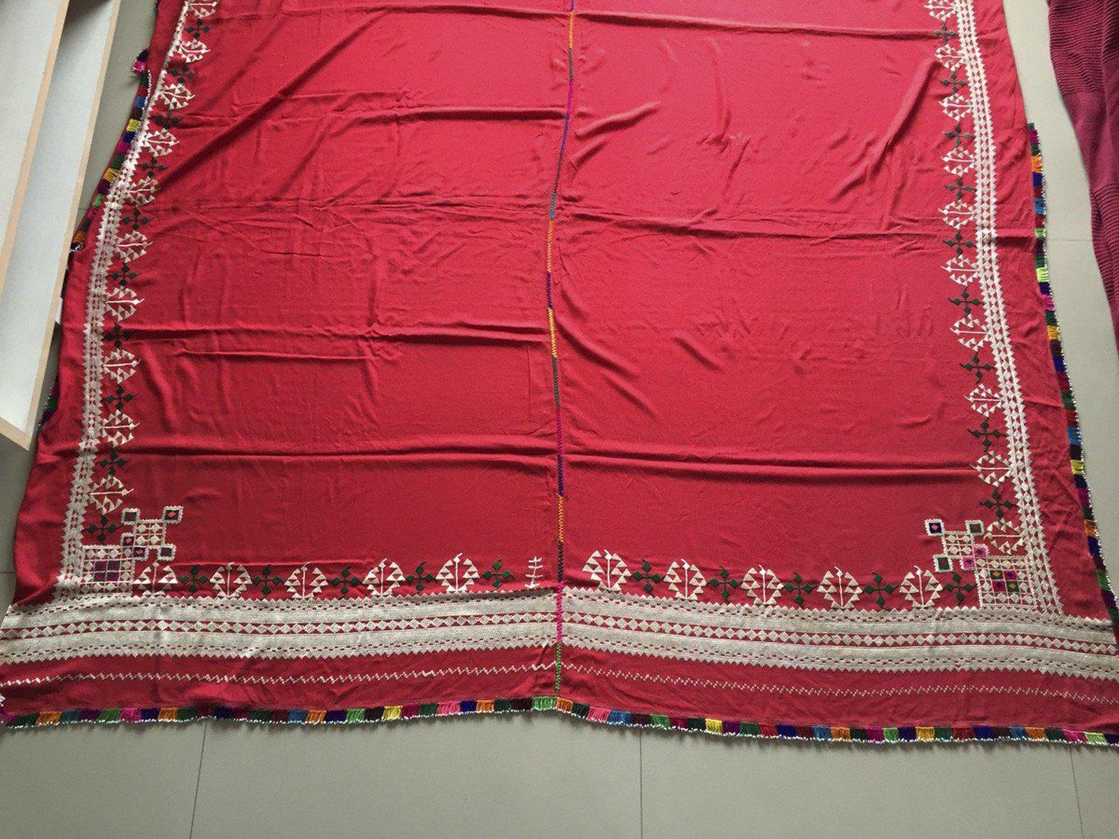 1070 Vintage Double Sided Palindrome Embroidery - Ceremonial Textile of Afghan Shia Community-WOVENSOULS-Antique-Vintage-Textiles-Art-Decor