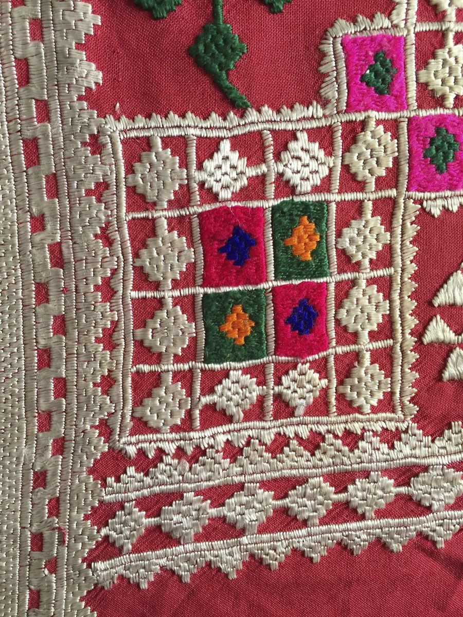 1070 Vintage Double Sided Palindrome Embroidery - Ceremonial Textile of Afghan Shia Community-WOVENSOULS-Antique-Vintage-Textiles-Art-Decor