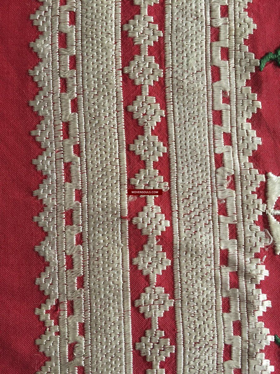 1070 Vintage Double Sided Palindrome Embroidery - Ceremonial Textile of Afghan Shia Community-WOVENSOULS-Antique-Vintage-Textiles-Art-Decor