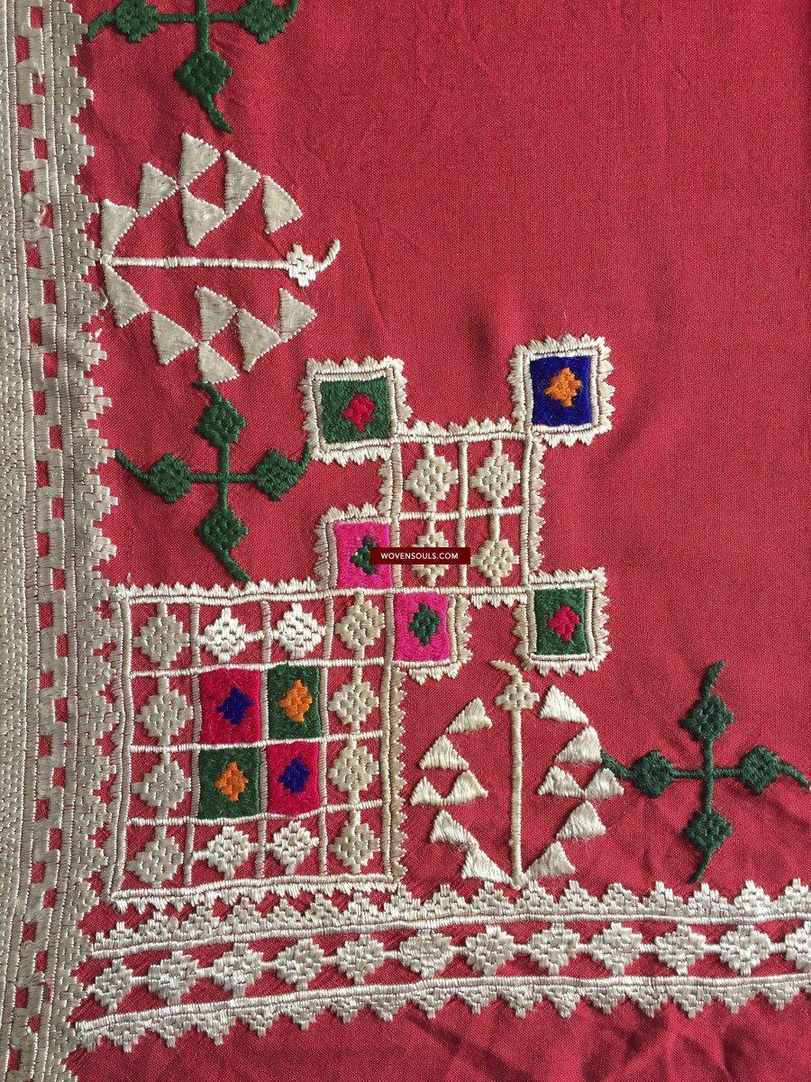 1070 Vintage Double Sided Palindrome Embroidery - Ceremonial Textile of Afghan Shia Community-WOVENSOULS-Antique-Vintage-Textiles-Art-Decor