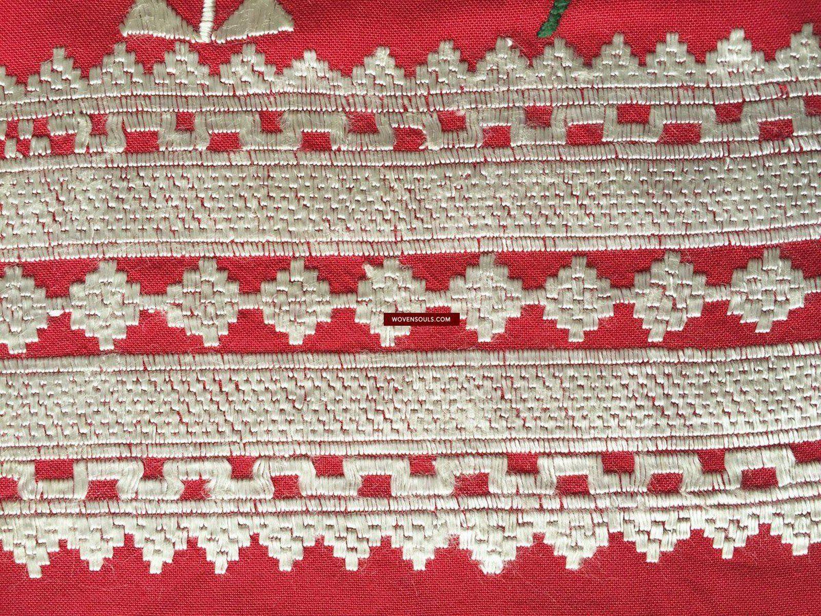 1070 Vintage Double Sided Palindrome Embroidery - Ceremonial Textile of Afghan Shia Community-WOVENSOULS-Antique-Vintage-Textiles-Art-Decor