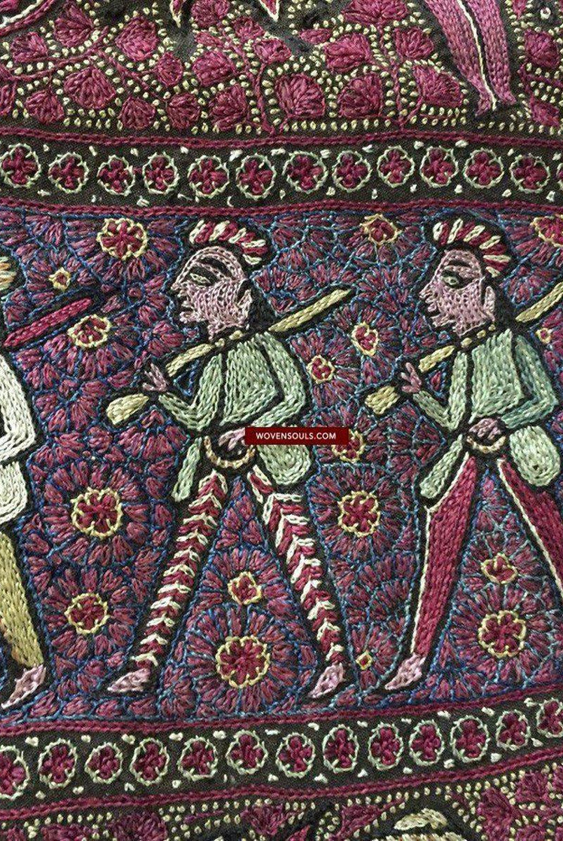 1072 SOLD - Old Figurative Kashmir Amli Pashmina Shawl-WOVENSOULS-Antique-Vintage-Textiles-Art-Decor