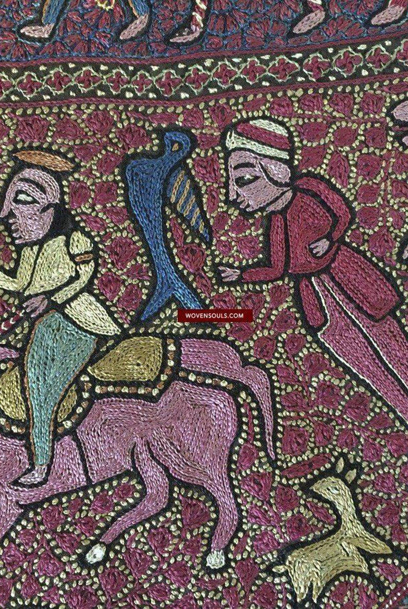 1072 SOLD - Old Figurative Kashmir Amli Pashmina Shawl-WOVENSOULS-Antique-Vintage-Textiles-Art-Decor