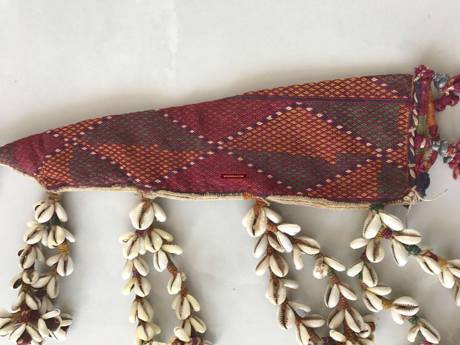 1081 Vintage Banjara Textile - Animal Bullock Horn Cover-WOVENSOULS-Antique-Vintage-Textiles-Art-Decor