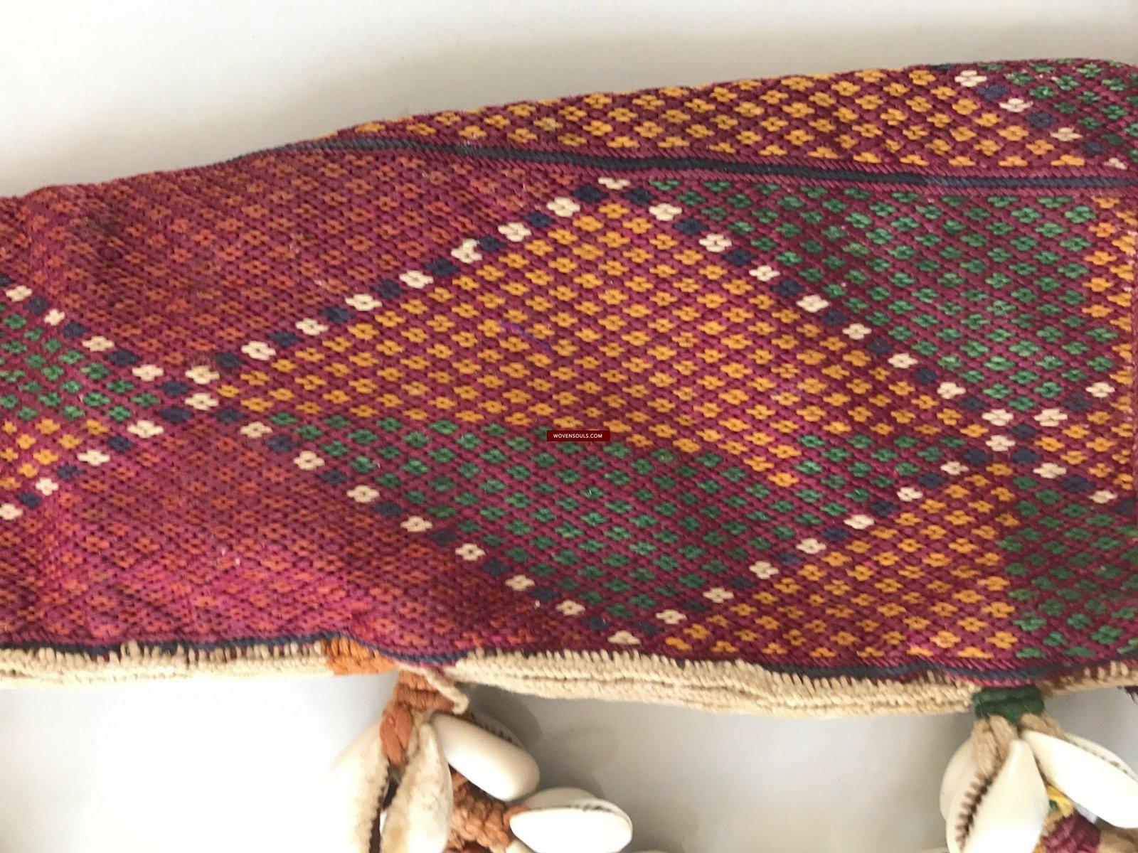 1081 Vintage Banjara Textile - Animal Bullock Horn Cover-WOVENSOULS-Antique-Vintage-Textiles-Art-Decor