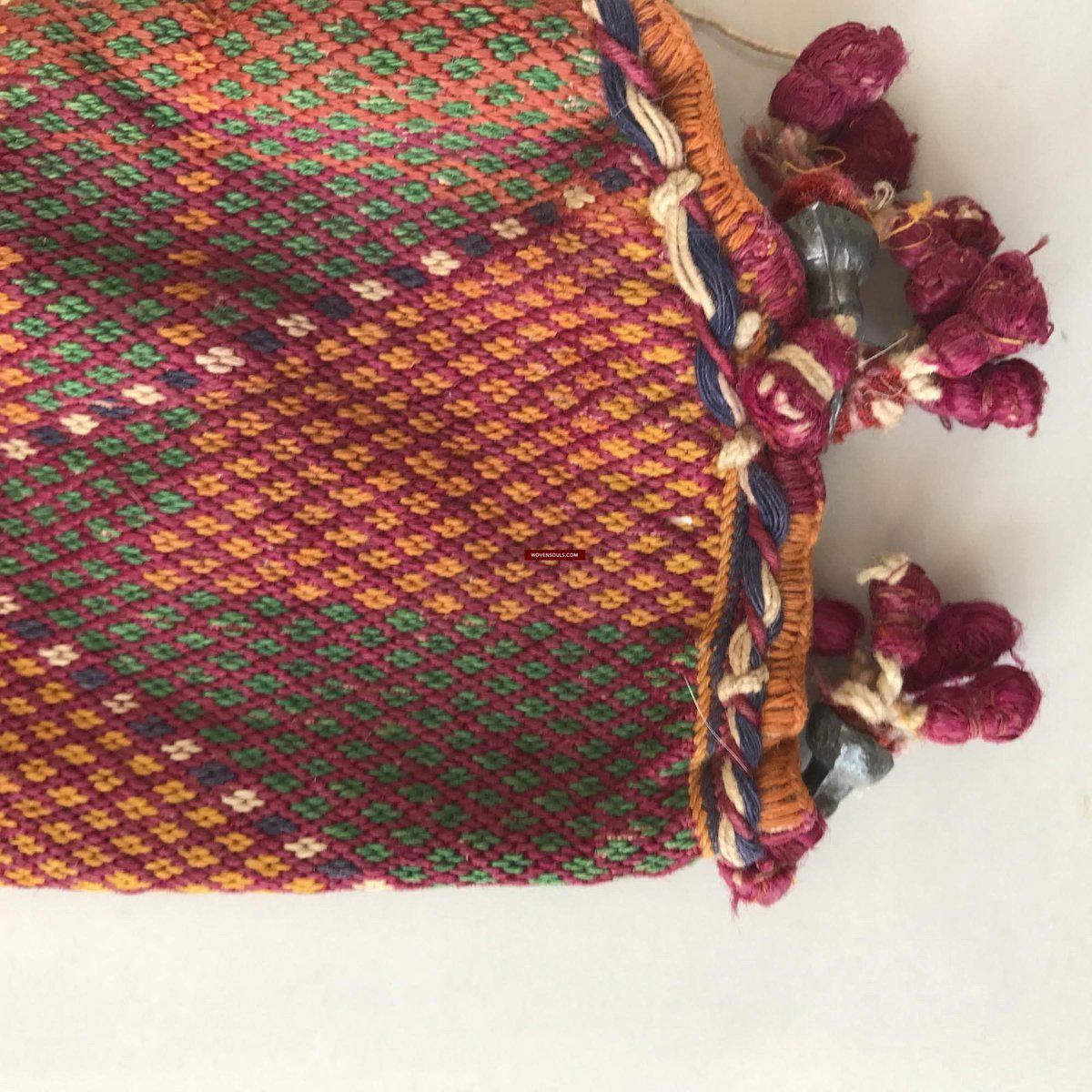 1081 Vintage Banjara Textile - Animal Bullock Horn Cover-WOVENSOULS-Antique-Vintage-Textiles-Art-Decor