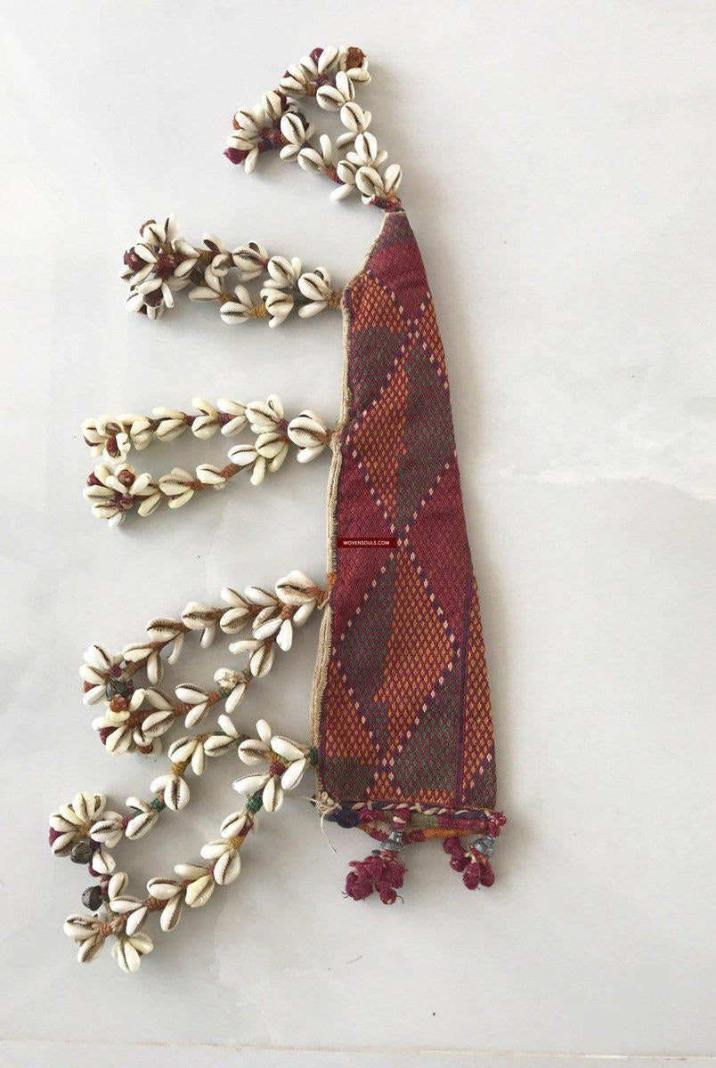1081 Vintage Banjara Textile - Animal Bullock Horn Cover-WOVENSOULS-Antique-Vintage-Textiles-Art-Decor