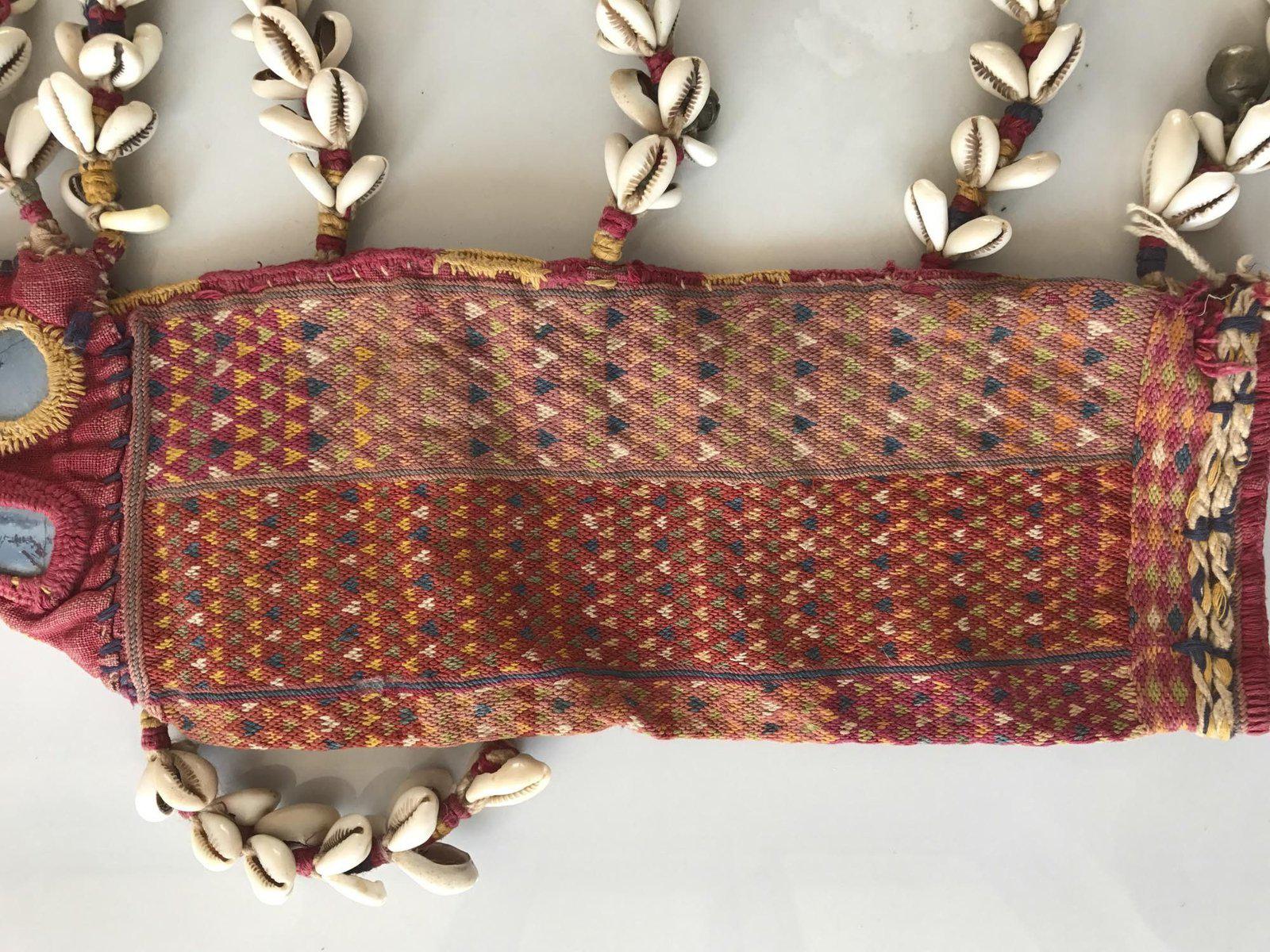 1086 Vintage Banjara Textile - ANimal Bullock Horn Cover - B-WOVENSOULS-Antique-Vintage-Textiles-Art-Decor