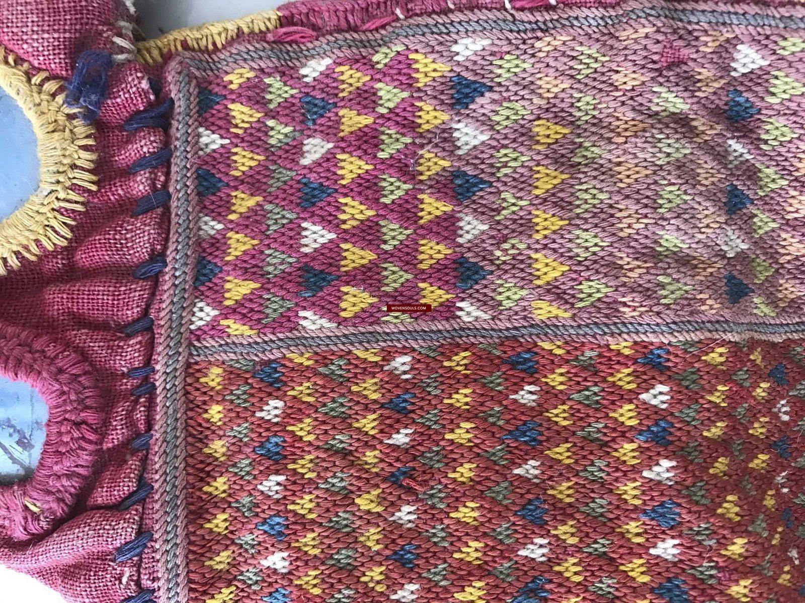 1086 Vintage Banjara Textile - ANimal Bullock Horn Cover - B-WOVENSOULS-Antique-Vintage-Textiles-Art-Decor