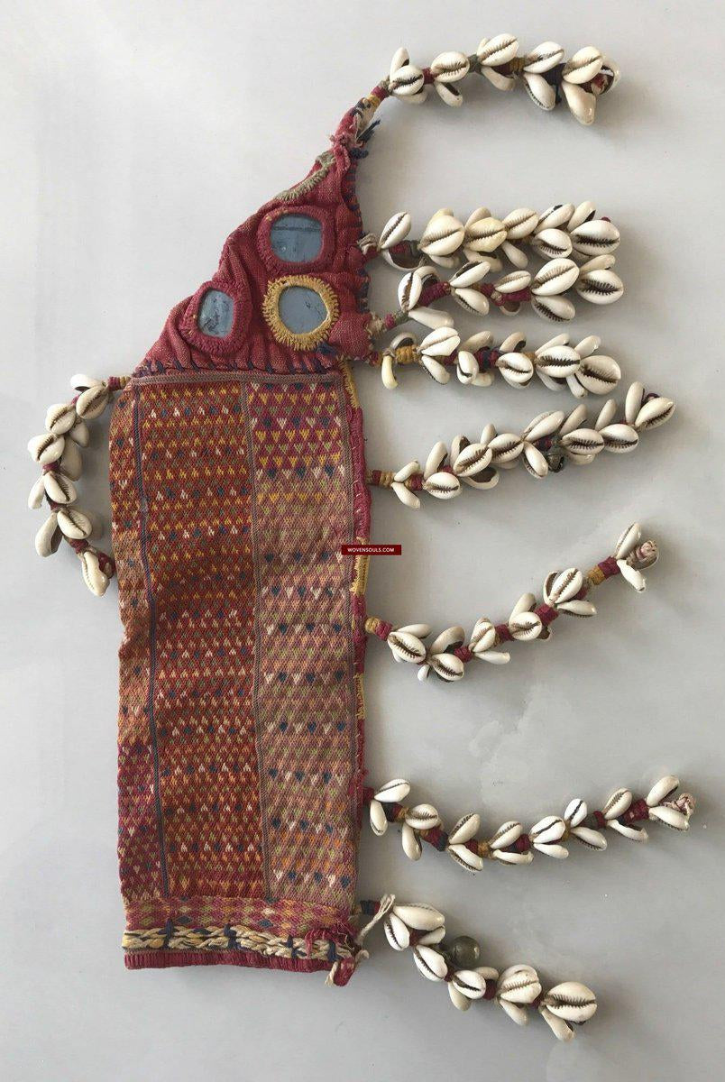 1086 Vintage Banjara Textile - ANimal Bullock Horn Cover - B-WOVENSOULS-Antique-Vintage-Textiles-Art-Decor